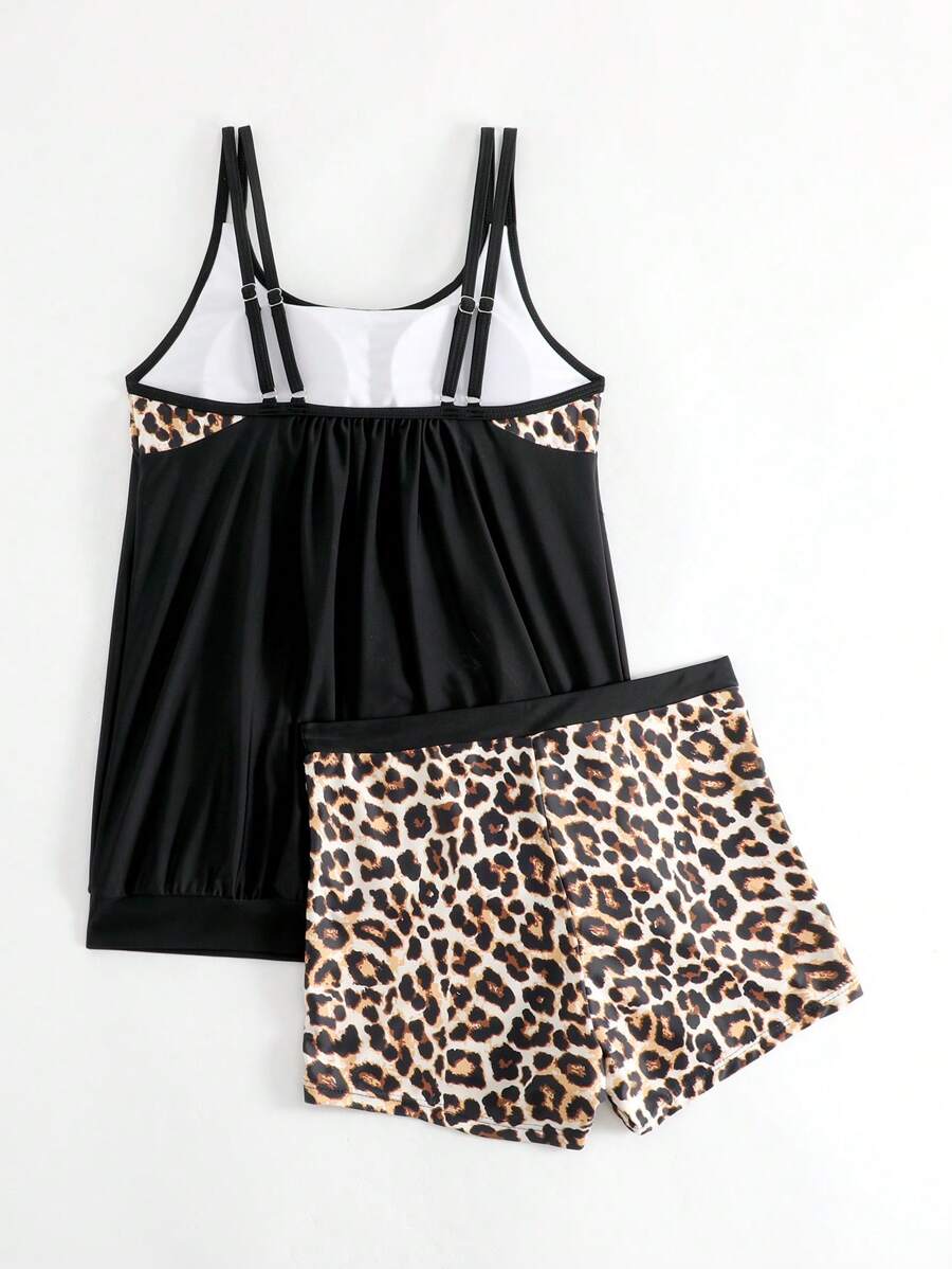 LuxeWave | Leopard Print Tankini Set