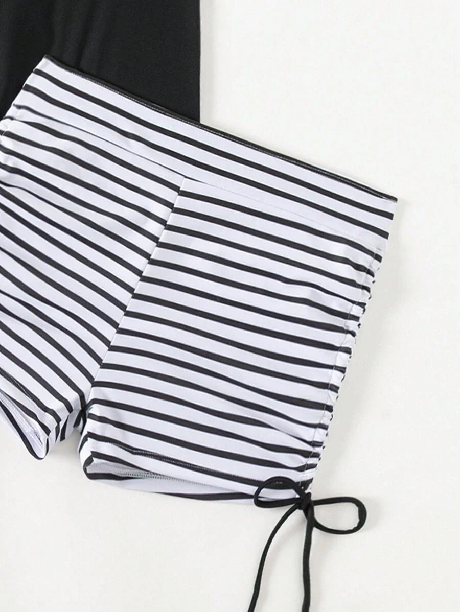 Lushie | Striped Double Strap Tankini