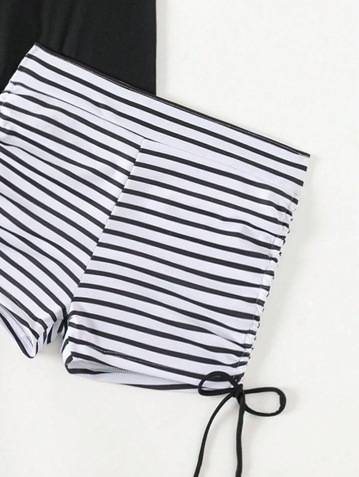 Lushie | Striped Double Strap Tankini