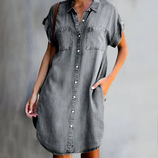 Nia | Casual Denim Belly Dress