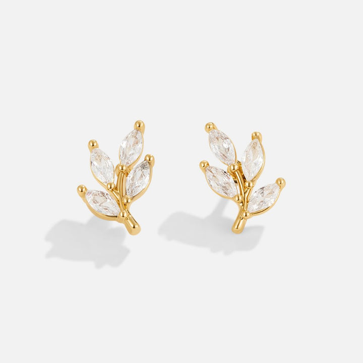 LuxeLeaf | Elegant Crystal Leaf Earrings