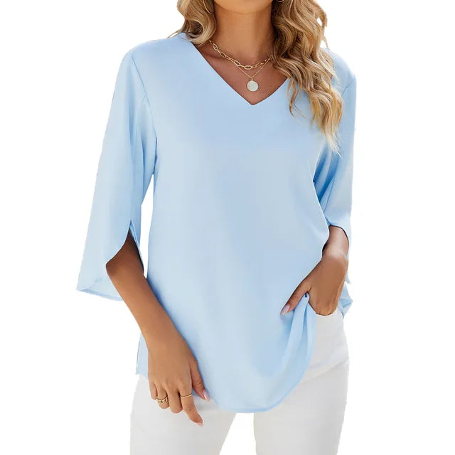 Luna | Chic V-Neck Blouse