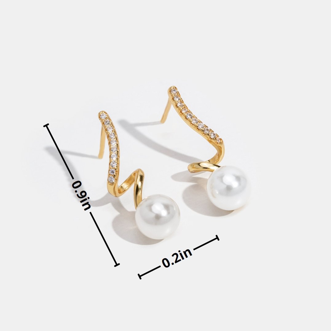 Tamara | Elegant Pearl Wave Earrings