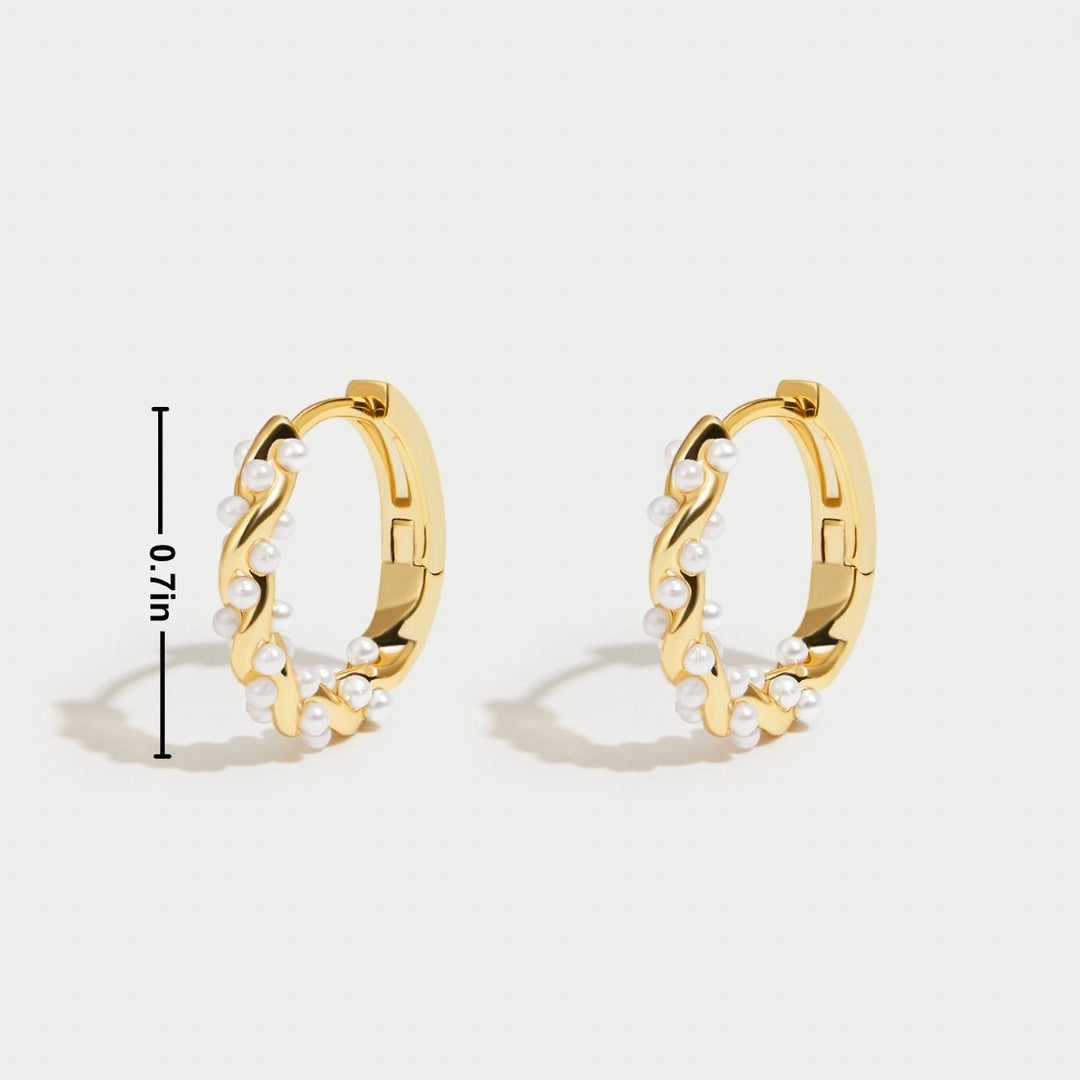 Valea | Elegant Pearl Hoop Earrings