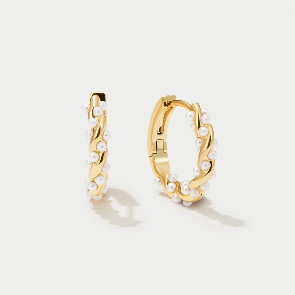 Valea | Elegant Pearl Hoop Earrings